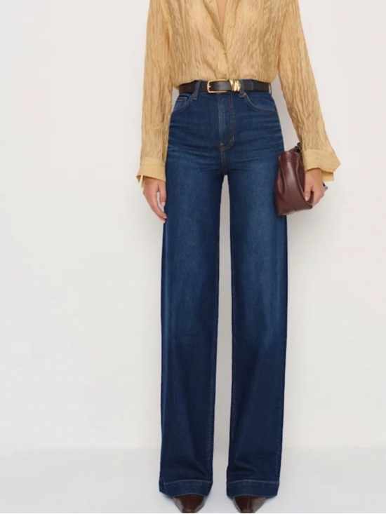 Reformation Denim - Reformation Bex Super Stretch High Rise Wide Leg Jeans Blue - Size 26/32.5”L